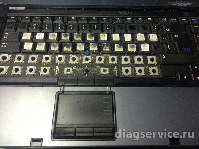 ремонт креплений клавиатуры HP
