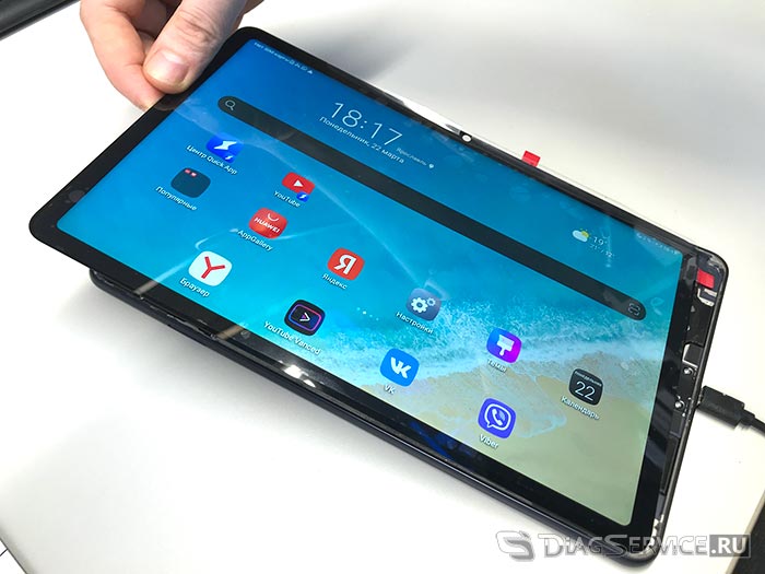 проверка дисплея Huawei MatePad до установки