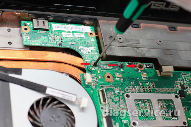 ремонт разъема питания ноутбука Asus N73SV