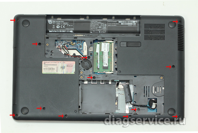 ремонт кнопки питания ноутбука HP G62