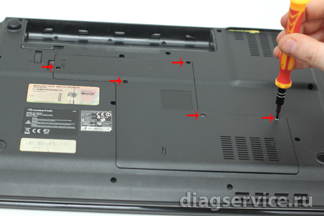 замена корпуса для ноутбука Packard Bell EasyNote TJ65